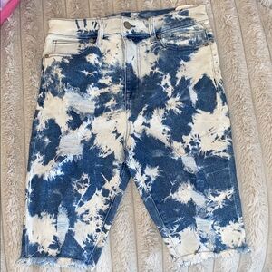 💋 Juniors NOBO shorts white & blue tie-dye brand new size tag still on them